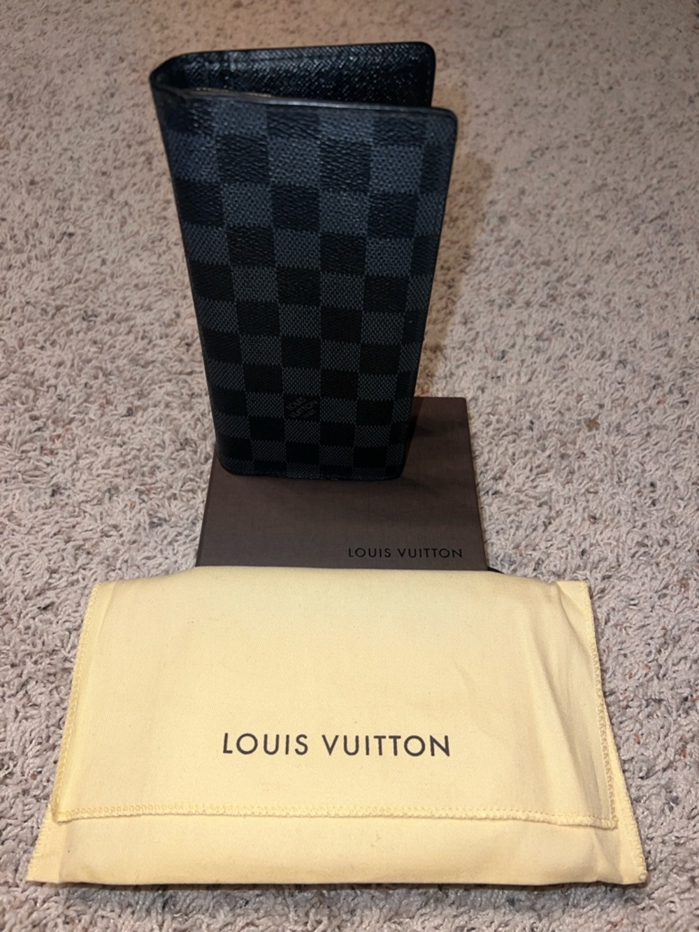 Louis Vuitton Damier Graphite Tall Bifold Wallet - Black/Grey